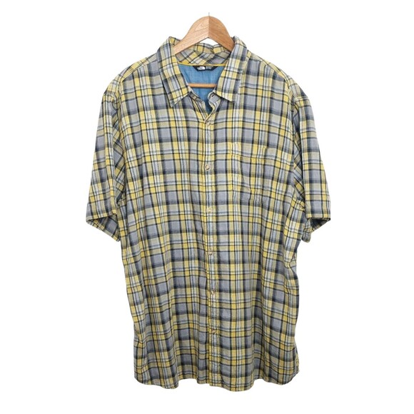 The North Face Men's Size XXL Short Sleeve Shirt Button Down Plaid Lined - Picture 1 of 13